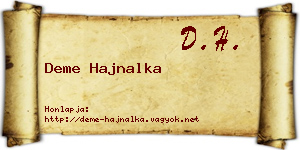 Deme Hajnalka névjegykártya
